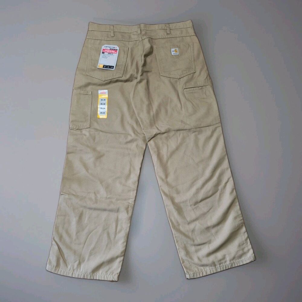NWT Carhartt FR Pants BN0159-FRM Flame Resistant Loose Fit Canvas 38x30 - Picture 2 of 3